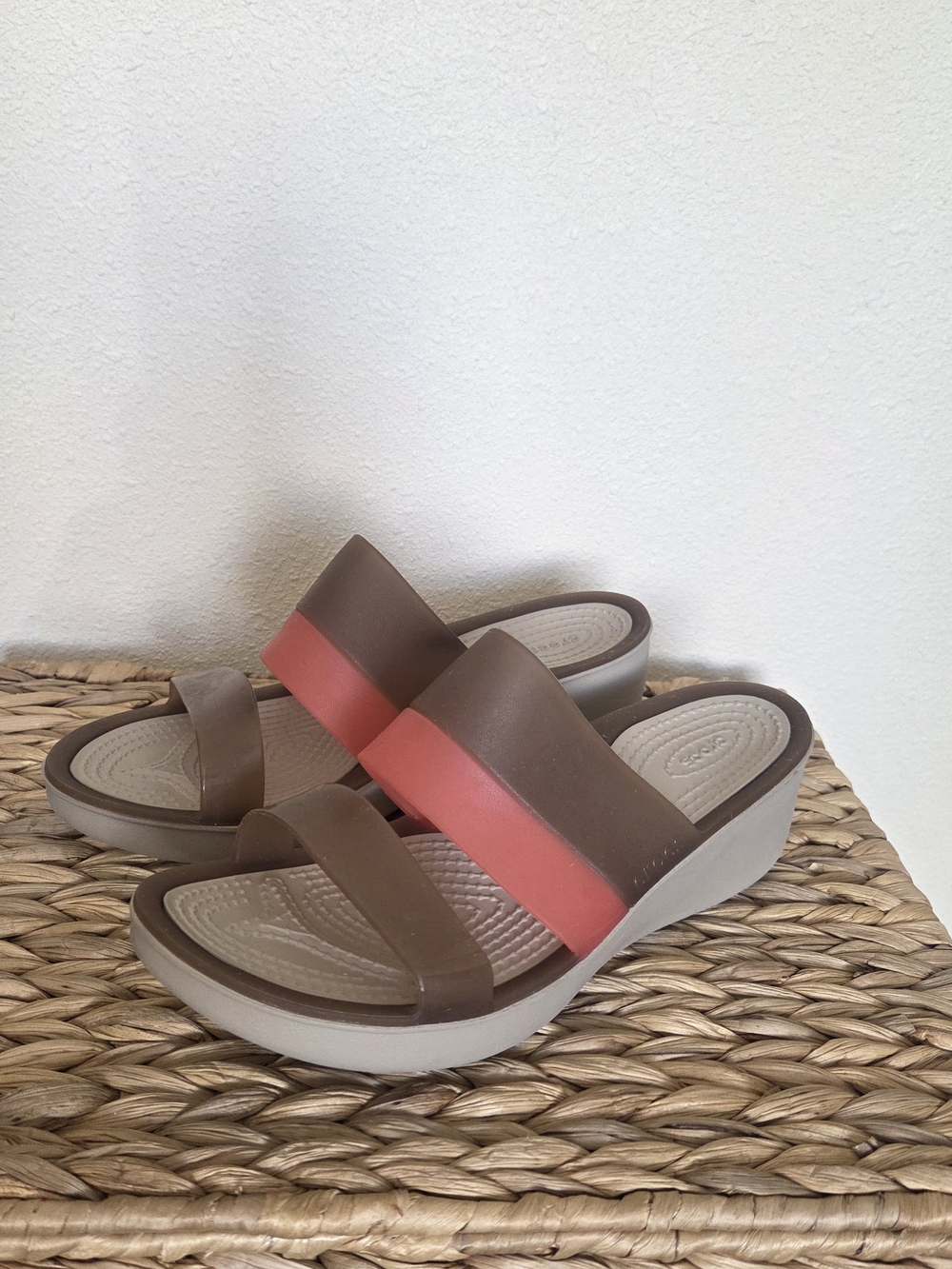 Crocs Color Block Translucent Mini Wedge Sandal 2016 Sz 7